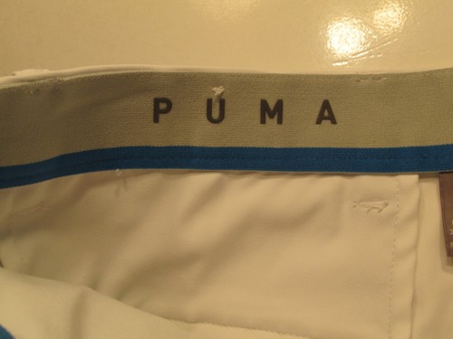 PUMA Golf Pants Men 32 White Straight Leg Slash Pockets Elastic Waist Band - Picture 7 of 13