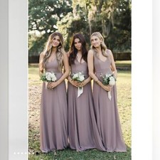 Show Me Your MuMu Jenn Maxi Dress Medium in Dune Chiffon Bridesmaid 