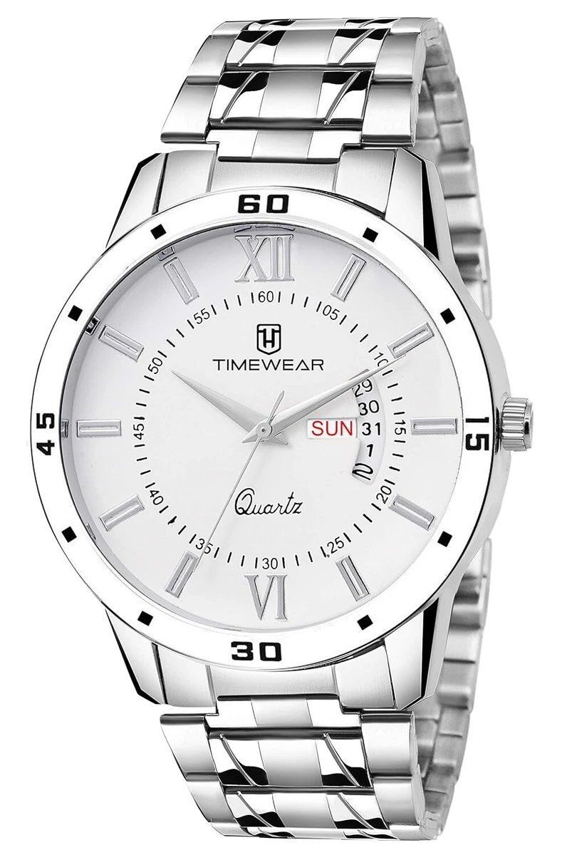 TIMEWEAR Analog Day Date Functioning Stainless Steel Chain Watch for Men USA