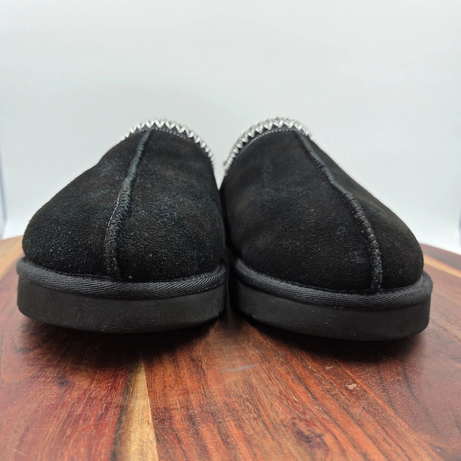 UGG Tasman Scarpe Uomo 12 Nero Scamosciato Shearling Foderato Mule Zoccoli Ciabatta Comfort