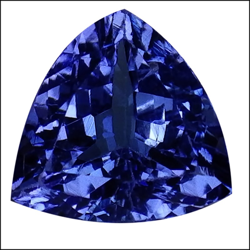 1.81 Ct IGI Certified Natural D Block Tanzanite Trillion Cut A+ Bluish Violet