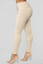 fashion nova working me pants khaki size Large stretchy total of 8 pants