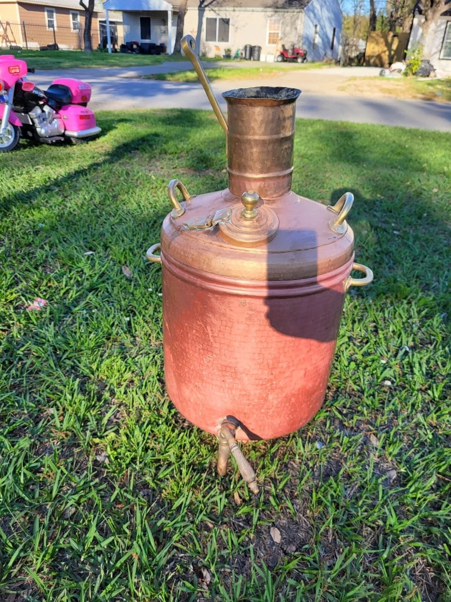 Antique Coal Fired Water Heater Boiler Hammered Copper Brass Rare Wood  Stove Top | eBay