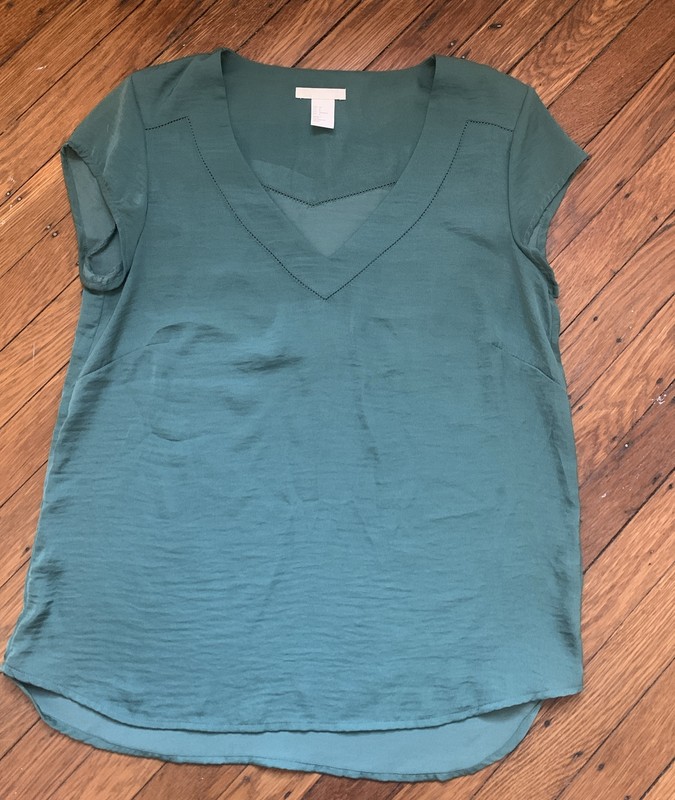 Women’s H&M Teal Green Sz 6 Polyester Silky Work Dress Top