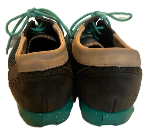 John Fluevog Future Round Toe Orbit Brogue Wingtip Derby Men’s Shoes Sz 10 Green - Picture 4 of 13