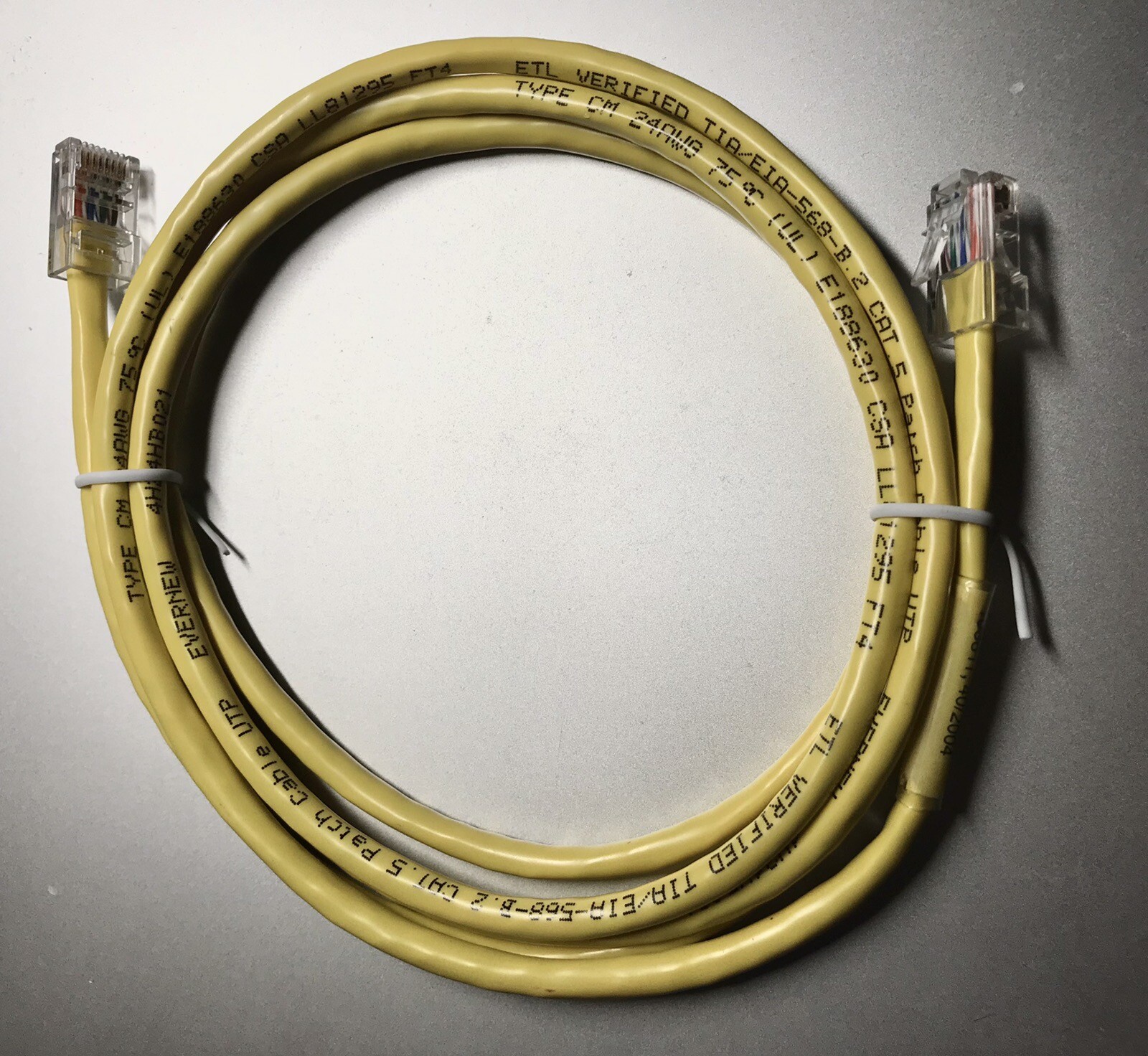 Ethernet Cable 4 ft, Color:Yellow, RJ45-image