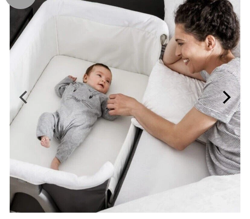 Hauck Bedside Baby Crib Side-Sleeping Face to Me Dark Grey Ex Display - Image 2 of 4