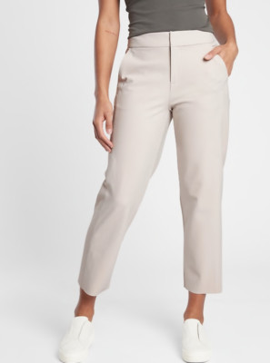 Athleta 22 (PLUS 2X) Stellar Straight Crop Pant, Beige Ankle Work Pants NWT