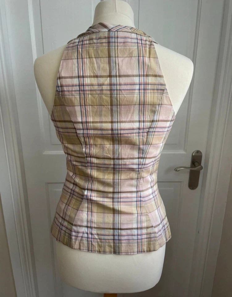 VIVIENNE WESTWOOD Red Label 42 / UK 10 Plaid Corset-Look Bustier Blouse Top - Image 2 of 4