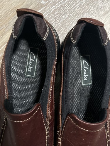 Mocasines sin cordones de cuero Clarks para hombre Bradley talla 12M - Imagen 3 de 11