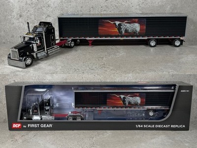 DCP1/64スケールアメリカトラック野郎ケンワーストレーラーミニカー 1/64 DCP Kenworth W900L w/ Van Trailer Walcott Truckers Jamboree
