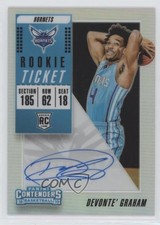 2018-19 Panini Contenders Premium Edition Silver Prizm Devonte' Graham Auto 0b0