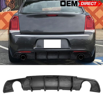 Fits 15-23 Chrysler 300 Carbon Fiber Print Rear Bumper Diffuser Lip w/ Shark Fin