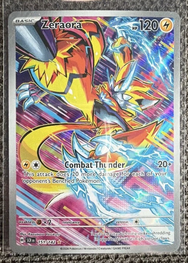 Pokémon Zeraora Illustration Rare Holo 151/142 Sv07: Stellar Crown TCG Card