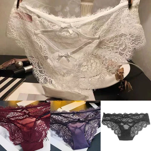 Lace Undergarments for Women with Breathable Thin Fabric Low Waist Style
