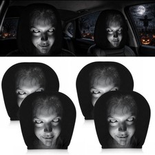 Ghost Face Headrest Covers for Car, Scary Face Auto Seat Universal Fit Protector