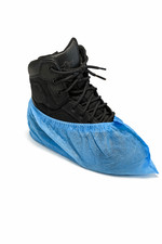 Blue Disposable Shoe Covers 100 Pack Non Woven Boot Covers Universal Fit
