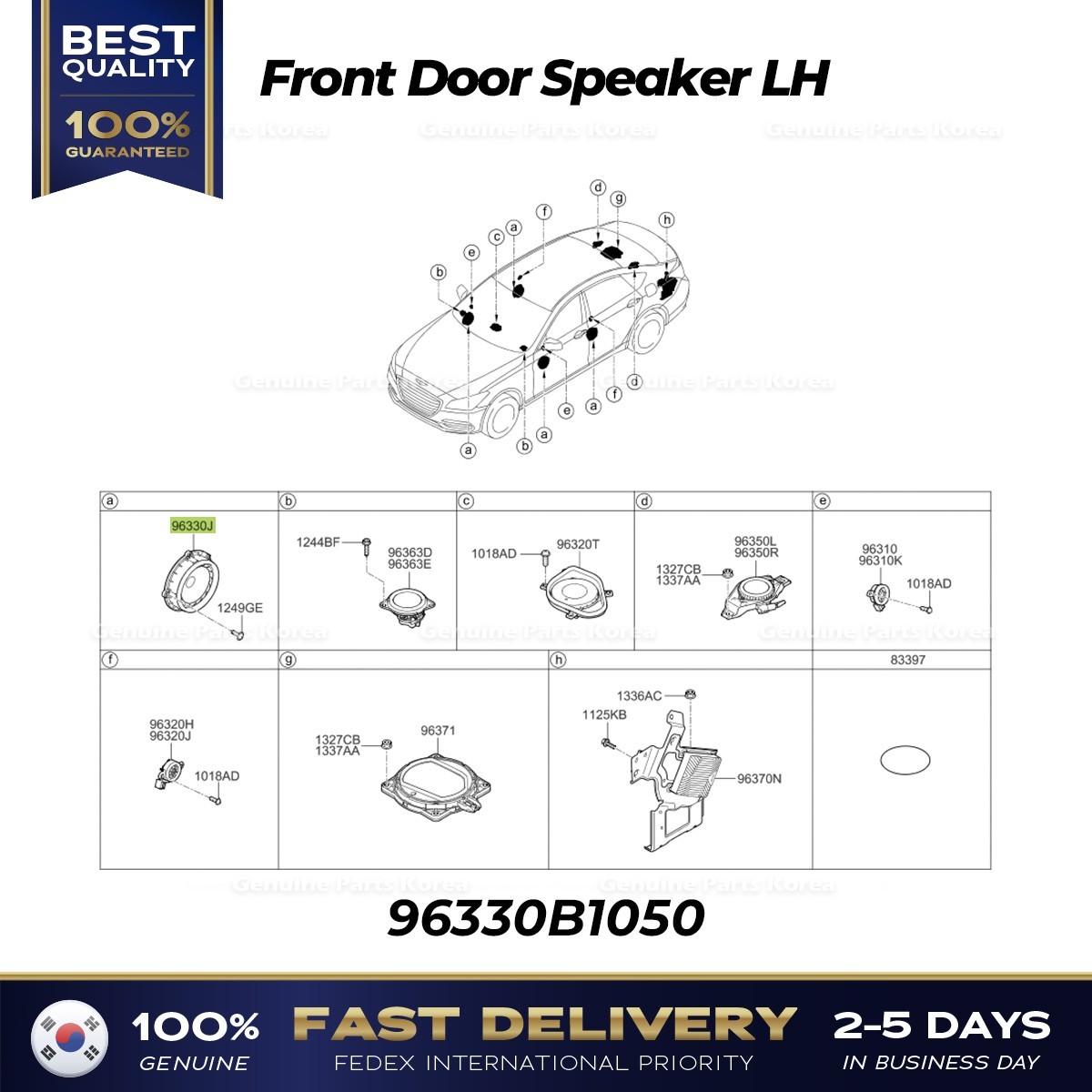 ⭐Genuine⭐ Front Door Speaker LH 96330B1050 for Hyundai Genesis