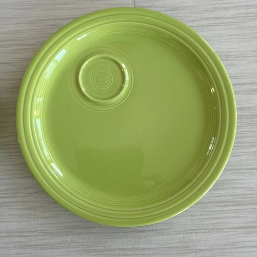 Fiesta Ware 10.5" Welled Snack Plate. Chartreuse.