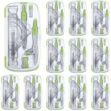 Teling 12 Sets Math Geometry Kit for Students 10 Pcs Compass Geometry Tools S...
