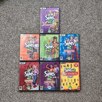 Die Sims 2 PC DVD Konvolut Sims 2 x7 Erweiterungspacks UK