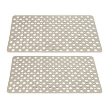 2pcs Nonslip Bathtub Mat 29.5"x17" Shower Mats with Suction Cups, Brown