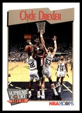 Clyde Drexler 1991-92 Hoops #491 Trail Blazers NBA READ FREE SHIP AutographDen