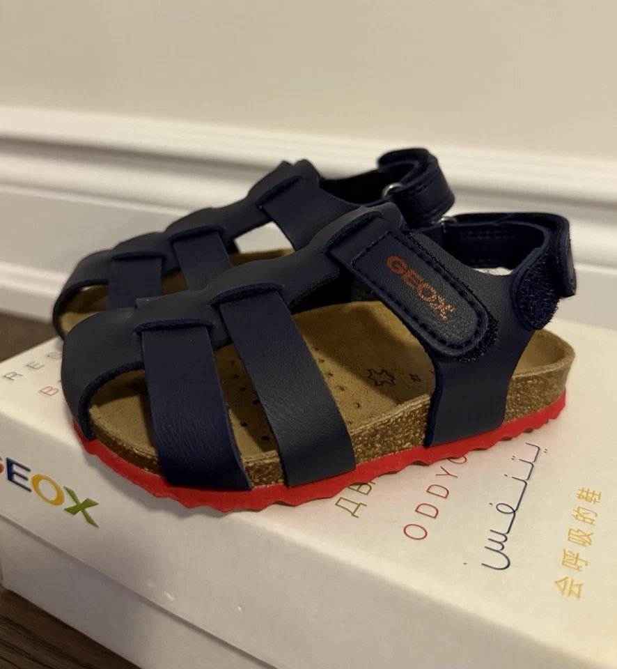 Baby Boy Infant Shoes Geox Sandals Size 6 1/2 US 22 EUR — 第 3/4 张图片