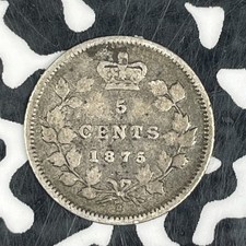 1875-H Canada 5 Cents Lot#JM0710 Silver! Key Date!