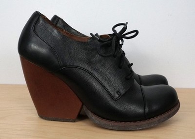 Kork-Ease Helene Leather Lace Up Heeled Bootie Ankle Boot Womens 8.5