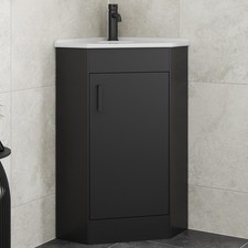 Bathroom Vanity Toilet Storage Laundry Combination Unit Basin Sink Modern Black
