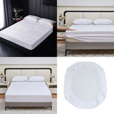 Soft Quilted Mattress Protecting Waterproofie Layer Bed Cover Easy to Maintain
