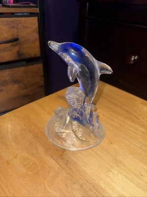 Glass Dolphin 6'' Collectible Figurine Decorative Statue