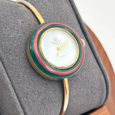 Excellent Vintage Gucci Change Bezel 1100L Women's Watch Sherry