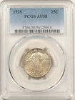 1928 STANDING LIBERTY QUARTER - PCGS AU-58, NICE ORIGINAL!