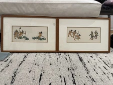 Two Native Indigenous Original Artwork Paintings by Don Perceval Signed