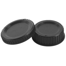 2X(Black Plastic Camera Body Cover + Rear Lens for Digital SLR F5C5)2699