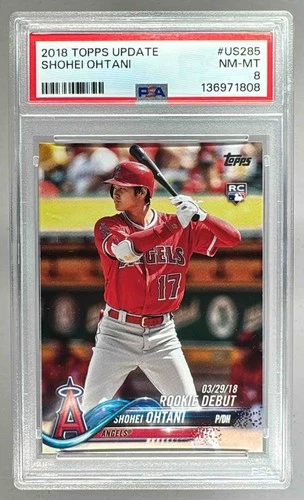 136971808 Shohei Ohtani 2018 Topps Update #US285 Rookie RC PSA 8