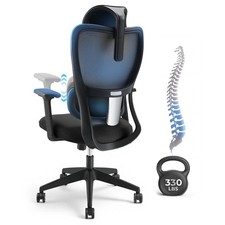 Warmiehomy Ergonomic Gaming Office Chair Mesh 155° Recline 4D Armrests Grey