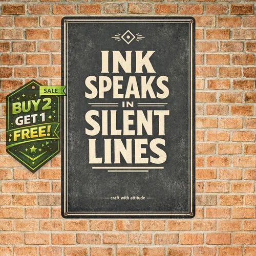 Keep Calm and Tattoo On Vintage Wall Art 8x12 Metal Tin Sign