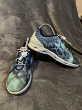 XTRATUF Shoes Womens Size 8 Blue Green Boat Slip Resistant Bungee XWS-2KRP