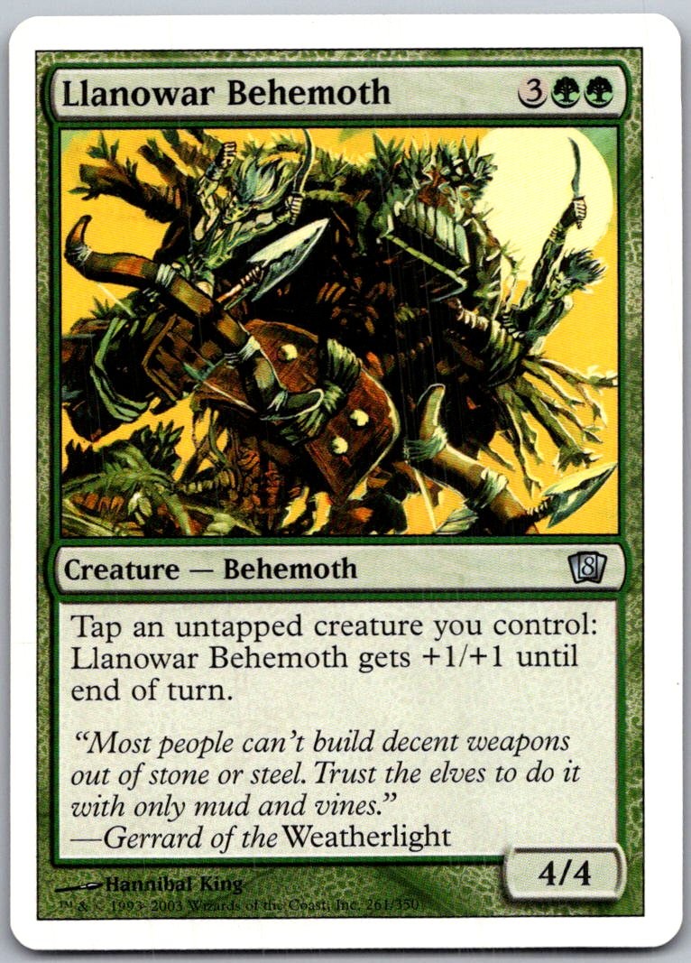 Llanowar Behemoth 261 Uncommon 8th Edition Magic: The Gathering Lightly Played