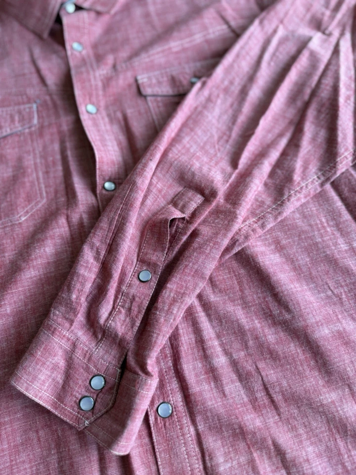 Columbia Hombres Cambray Perla Camisa Abotonada Talla 2XL Rojo Bolsillo Algodón Informal Foto 4 de 4