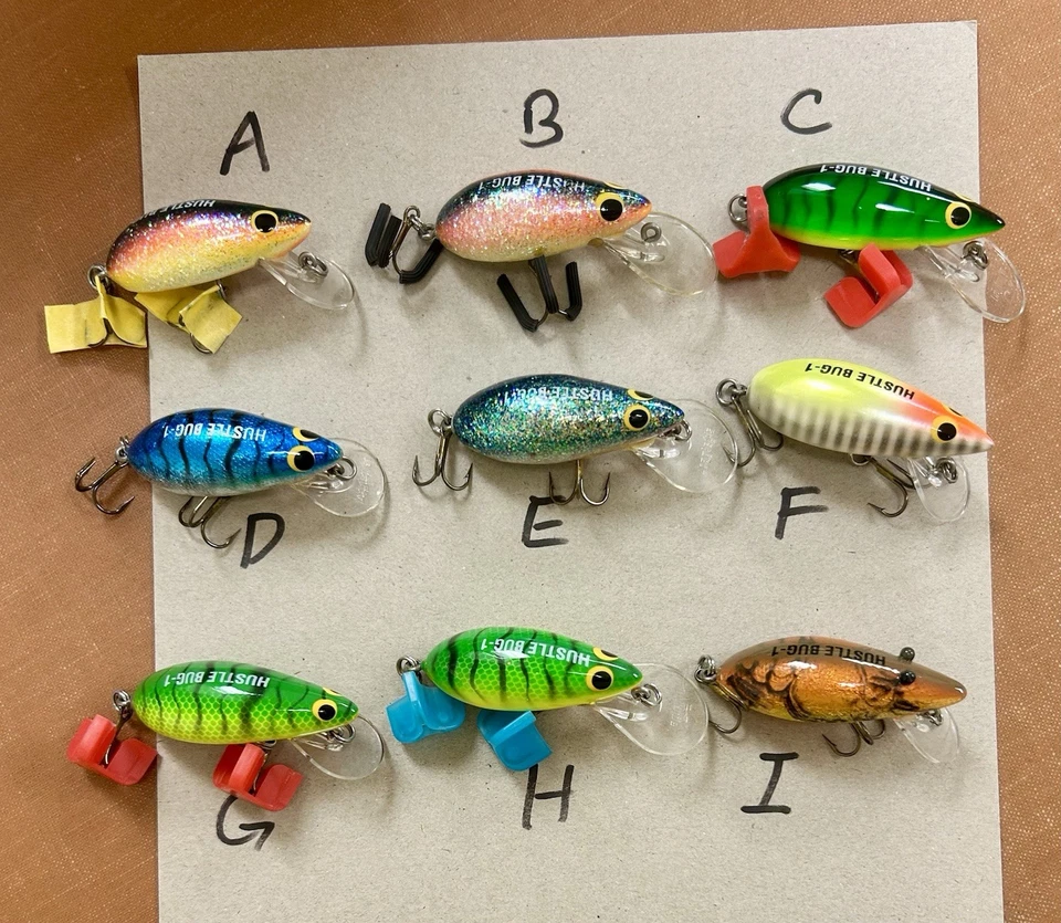 Señuelo de pesca vintage Bagley Hustle Bug Crankbait ¡Comienza una colección! $$ por cada uno Foto 2 de 2