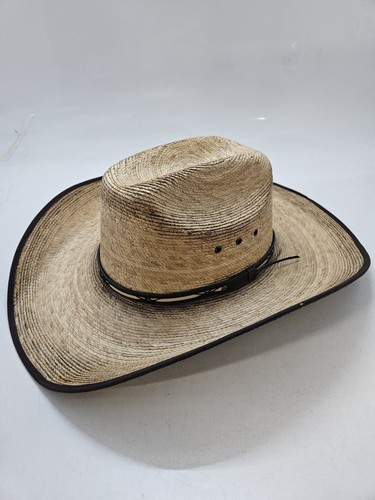 Jason Aldean Collection by Resistol Amarillo Sky Palm Leaf Cowboy Hat Size 7 1/2
