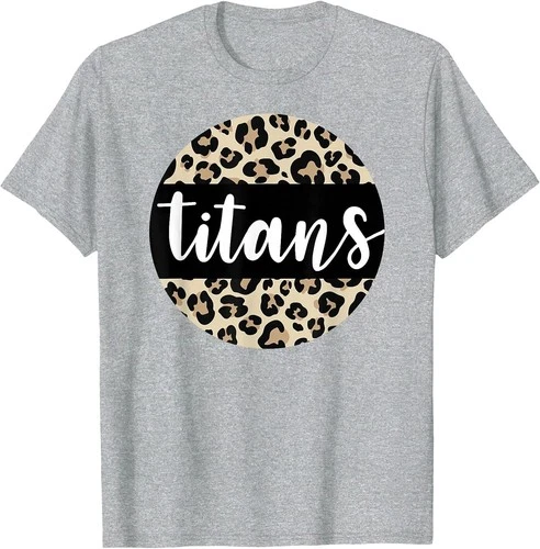 Leopard Print Team Spirit T-Shirt for Game Night - Titans Design - product listing photo