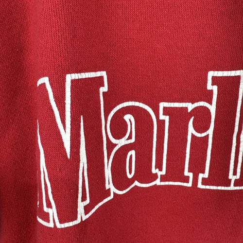 Vintage 90’s Marlboro Logo Red Drawstring Hoodie Sweatshirt Large Made in USA - 第 13/23 張圖片