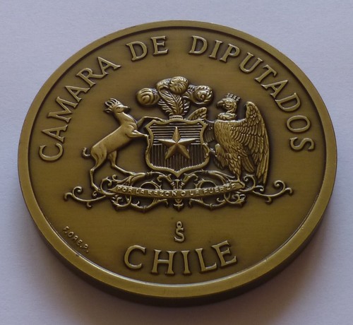Chile, Camára de Diputados medalla - Palacio del Real Tribunal del Consulado - Imagen 2 de 2