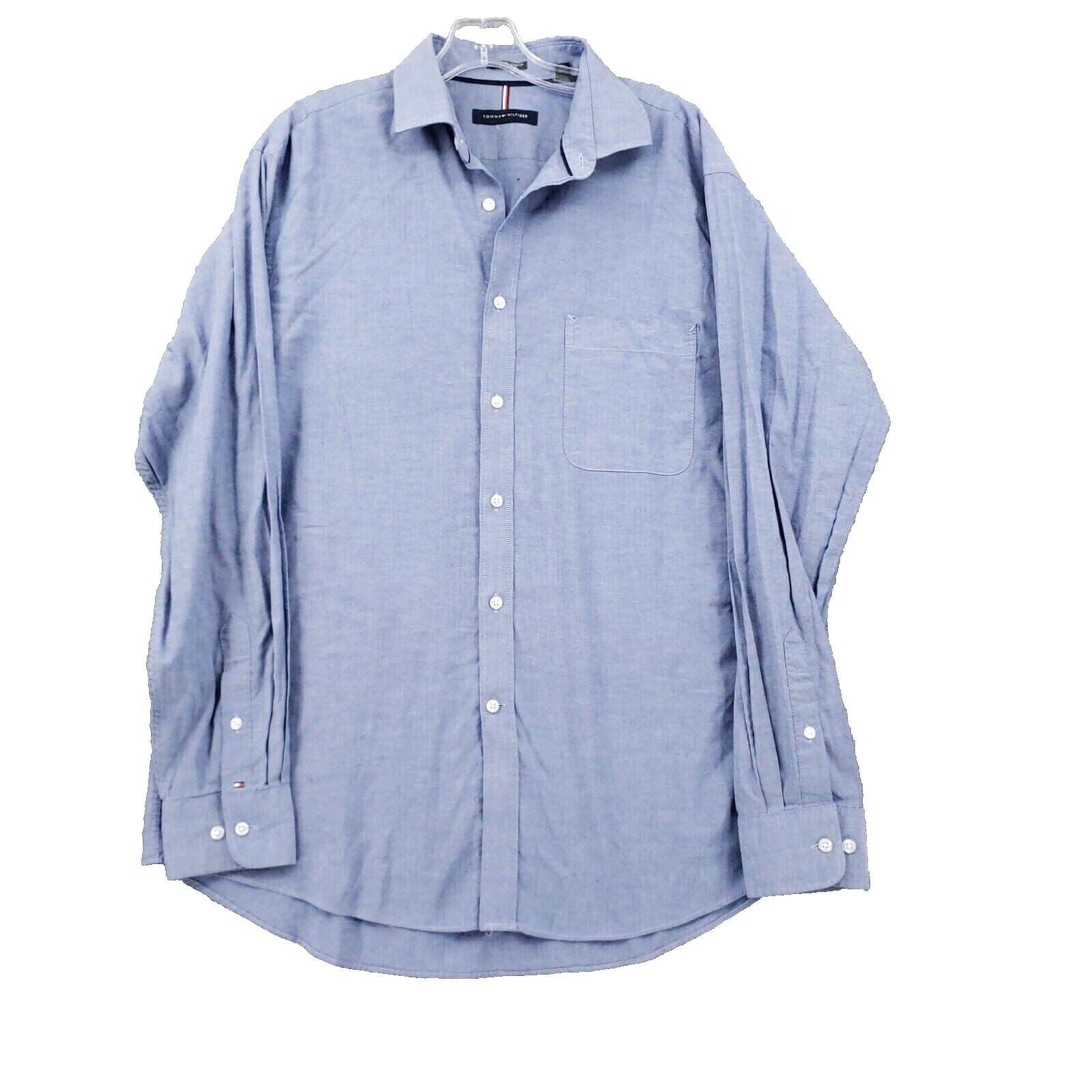 Мужская рубашка Tommy Hilfiger Regular Fit Sretch синяя 16-16532-33 5990₽