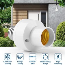 New E27/E26 Radar Motion Body Sensor Lamp Holder LED Light Socket Base Adapter